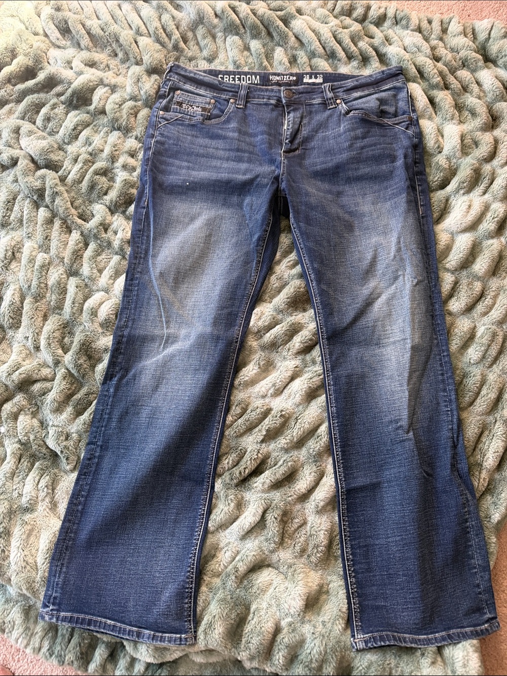 Mens Dark Blue Bootcut Jeans